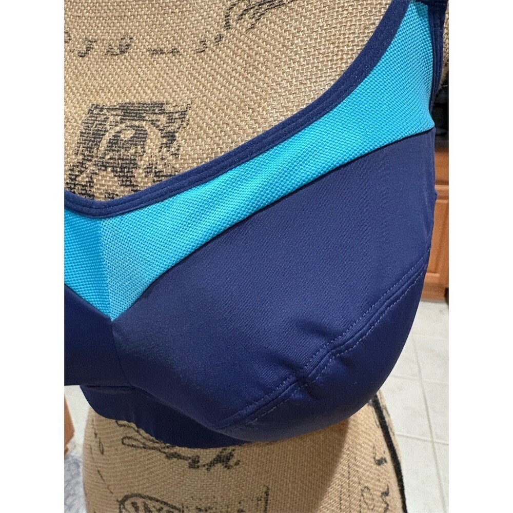 Adore Me Sports Bra Womens 38DDD Blue Colorblock Full Coverage Support - Picture 4 of 10